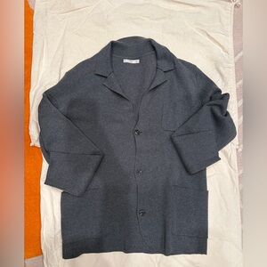 Mango Men's Dark Gray Cardigan Sweater